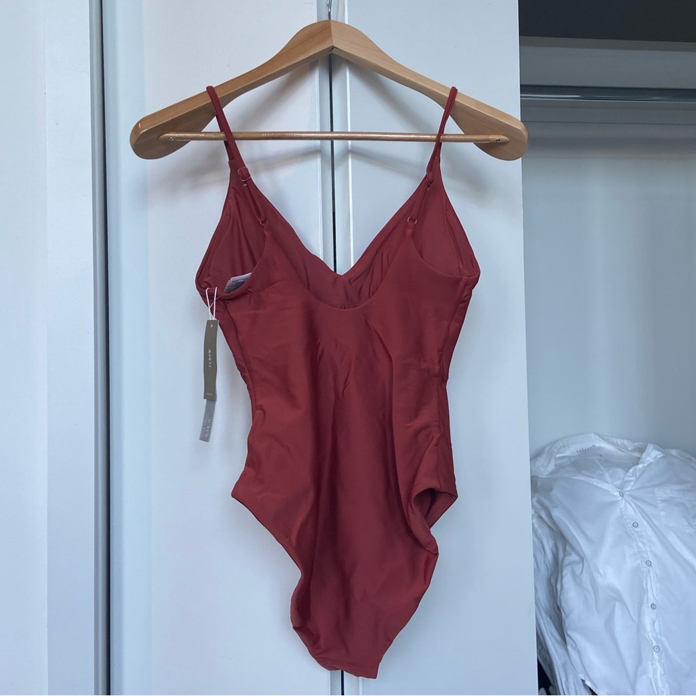 J. Crew - Lana One-Piece in Classic Sculpt Swimsuit Sz 8 Carolina Clay NWT C1367 - Picture 7 of 12